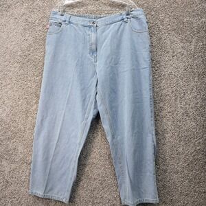 Woman Within Womens 22WP Light Wash Classic Fit Elastic‎ Back Denim Jeans